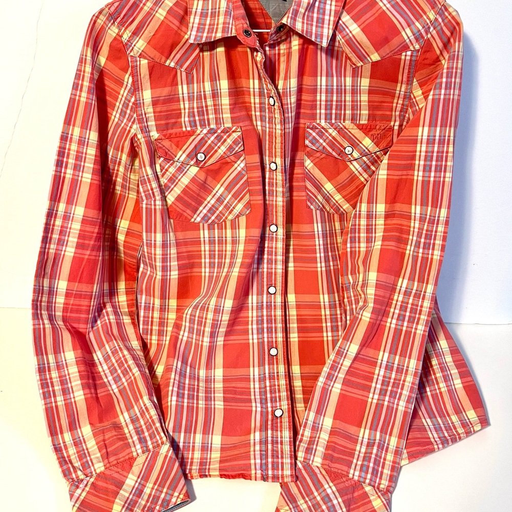 Red Plaid Button-Up Shirt Tommy Hilfiger